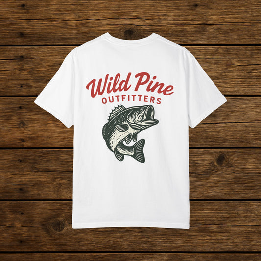 Red and green bass tee
